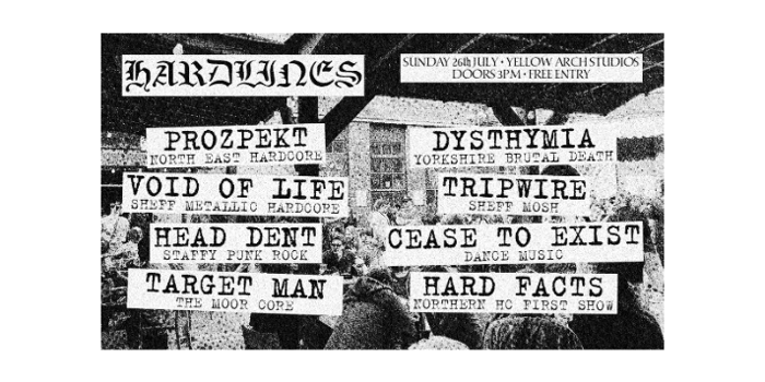 Promo image with the details and a list of all the bands playing.