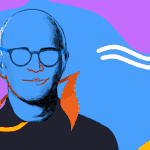 Illustrative portrait of neoclassical composer Ludovico Einaudi.