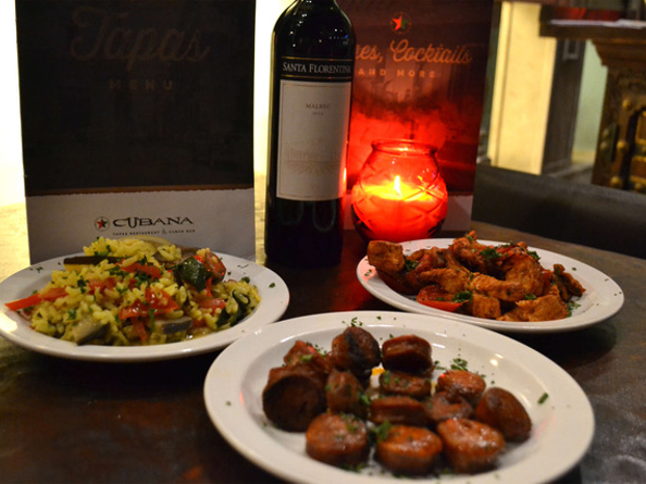 Plates of food at Cubana Tapas Bar.