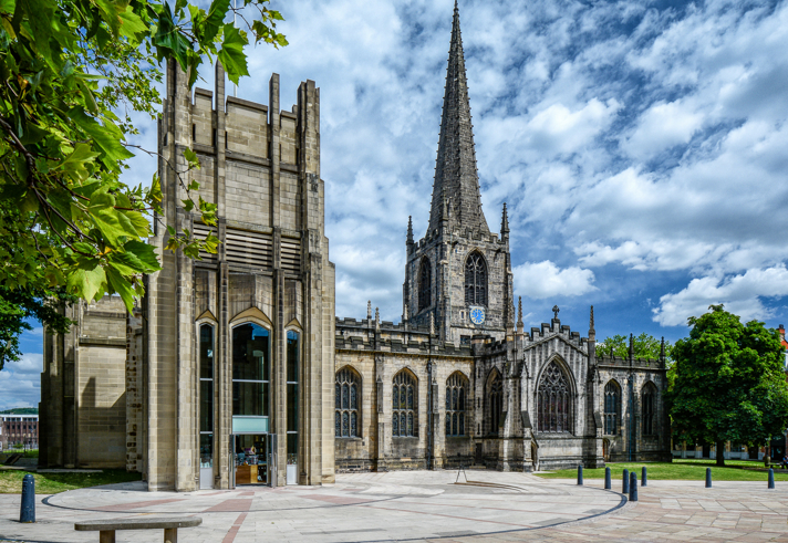 The exterior of Sheffield Cathedral.