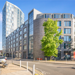 Exterior shot of apartment block