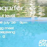 Poster for the event, listing the details over an abstract image of water and plants.