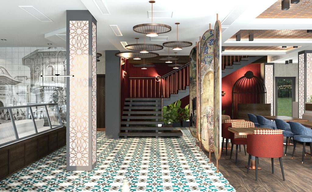 The interior of Mavi Ruya Turkish Bar & Grill.