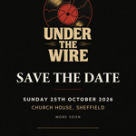 Poster for the event with an illustration of a cracked record.