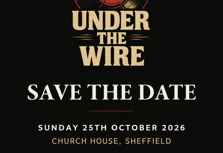 Poster for the event with an illustration of a cracked record.