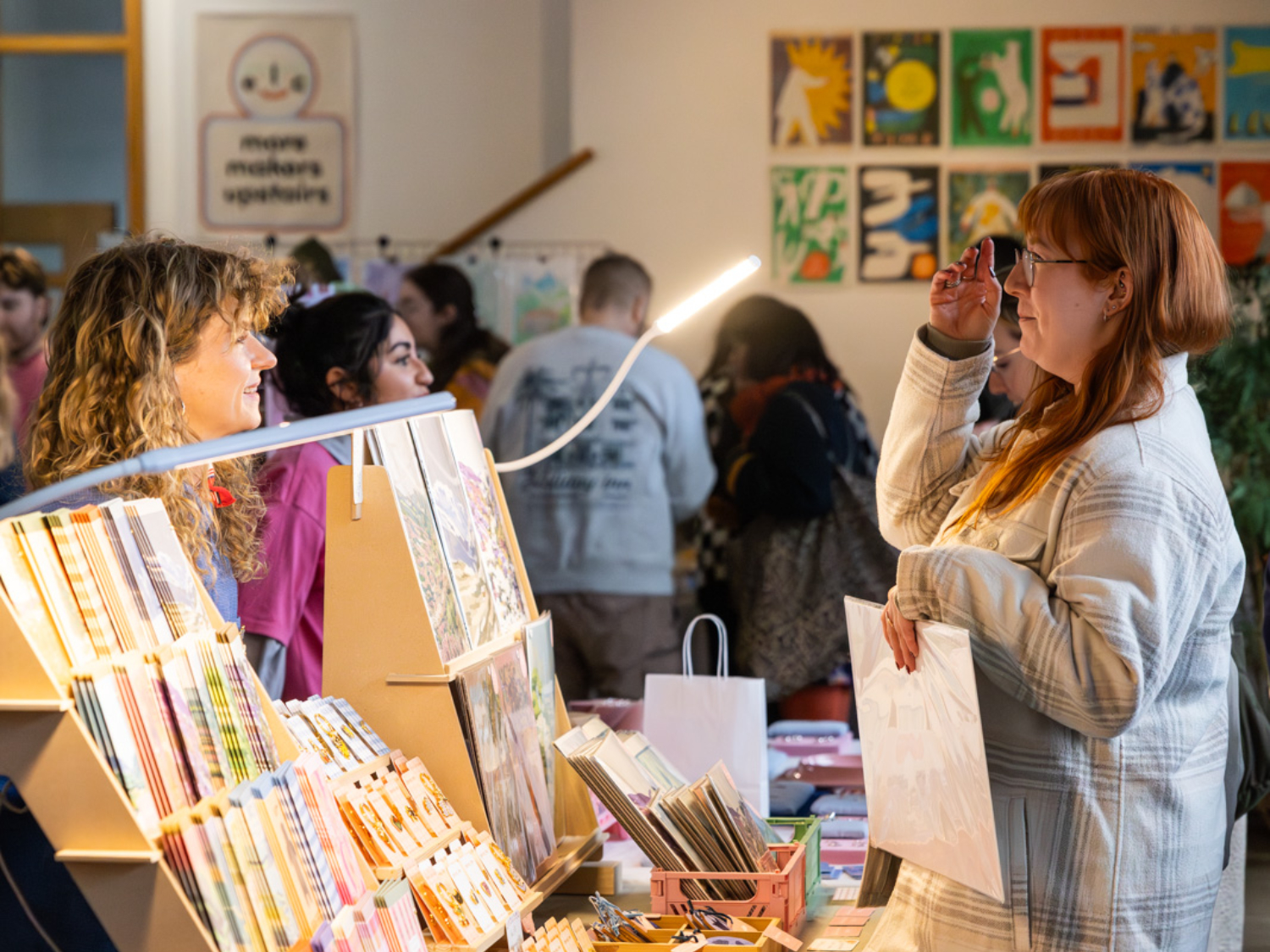 A stall at the Independent Makers Market selling prints.