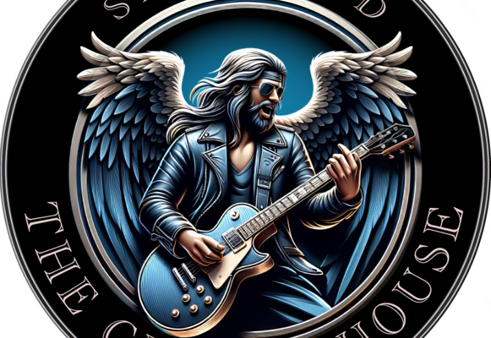 The Church House logo with an angel playing guitar.