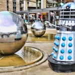 A Dalek in the Peace Gardens at Out of this World 2025