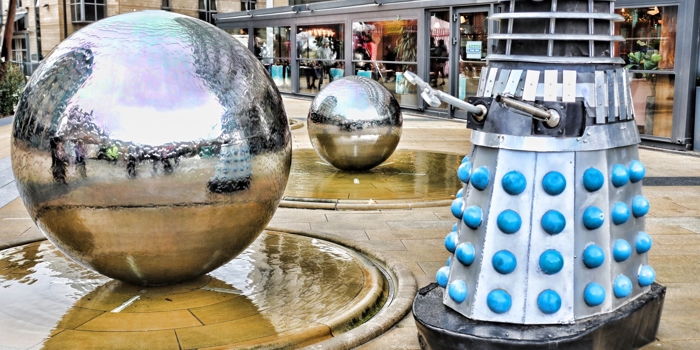 A Dalek in the Peace Gardens at Out of this World 2025
