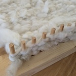 A close-up of Peg Loom Weaving.