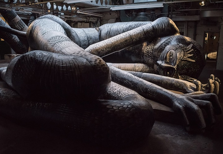 One of the sleeping giants at Phlegm's Mausoleum Of The Giants.