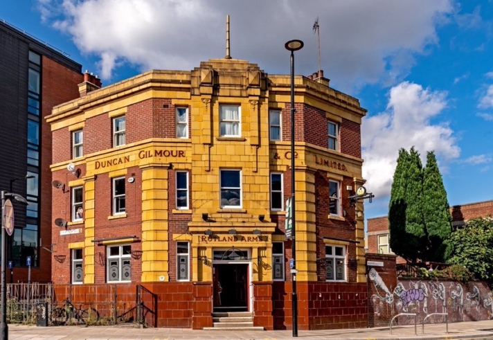 The exterior of The Rutland Arms.