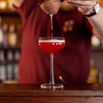 A cocktail being created at the Dead Donkey.