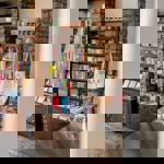 Shelves full of books at a book shop.