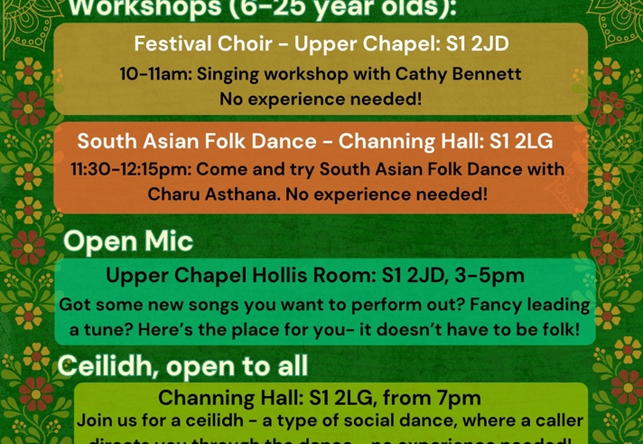 Poster for the event, listing all the details.