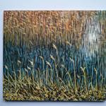 A painting of a wheat field.