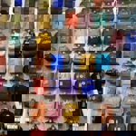 A huge wall display of Kånken bags at the Fjallraven store in Sheffield.