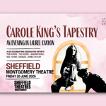 Promo image for the event with a picture of Carole King.