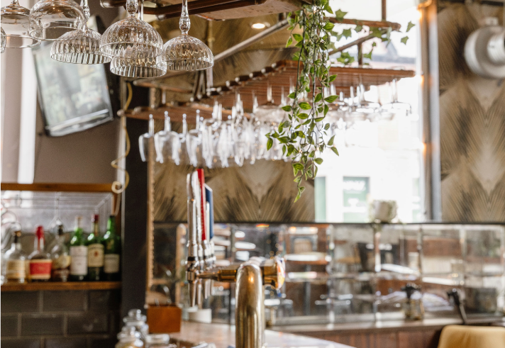 The bar at The Gin Bar.