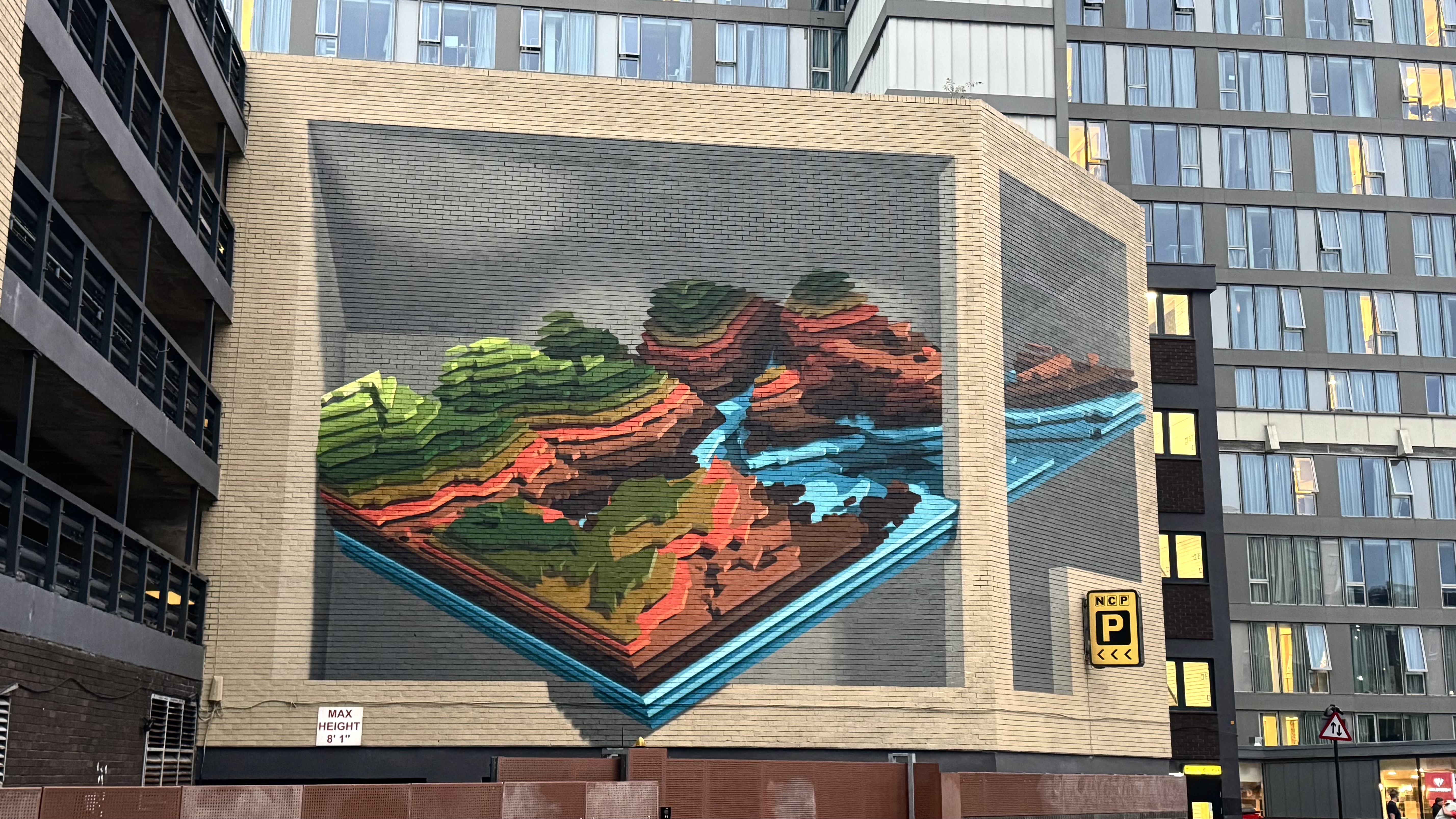Hills part of Rivers and Hills mural by Rob Lee
