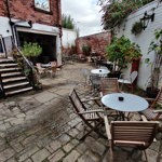 The beer garden at Shakespeares.
