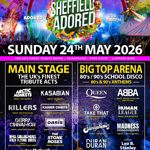 Poster for the event listing all the tribute acts.