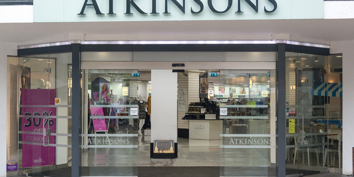 The entrance to the Atkinsons department store.