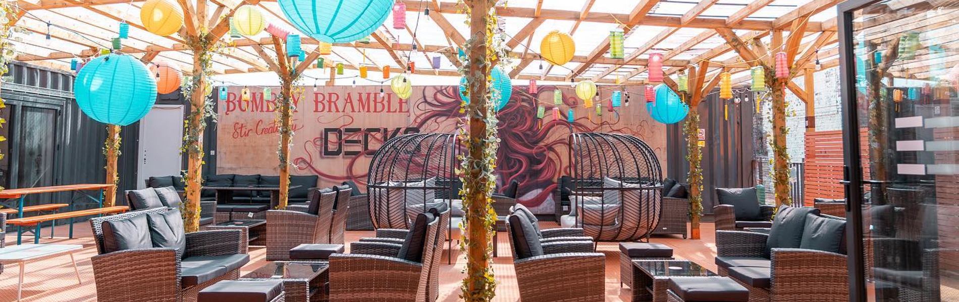 Outdoor seating are at Decks.