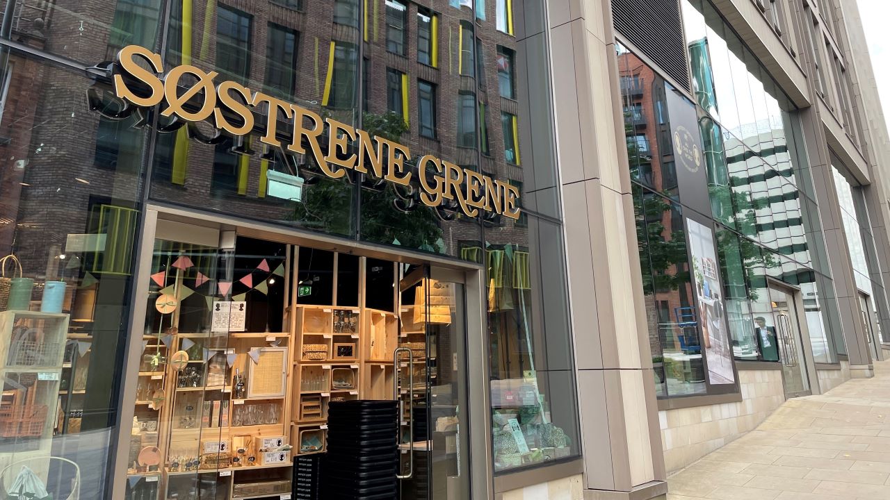 The entrance to the Sostrene Grene  store in Sheffield.