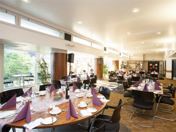 Tables laid out ready for service at Hallam View.