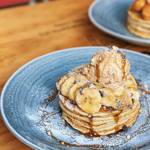 Banana pancakes on a plate.