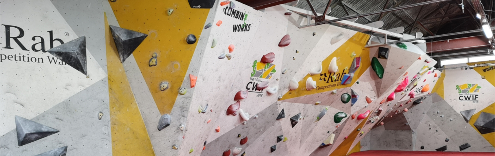 A climbing wall at The Climbing Works.