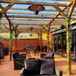 Outdoor seating at Decks.