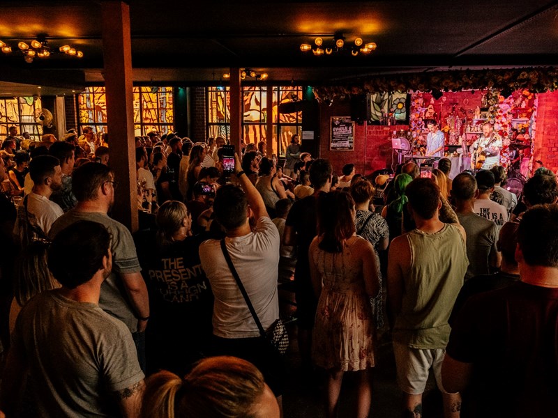 Church - Temple of Fun filled with people