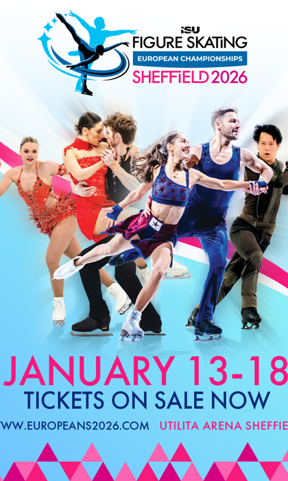 artwork promoting the ISU Figure Skating European Championships Sheffield 2026