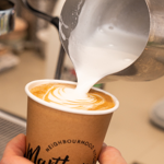 a cappuccino being made. 