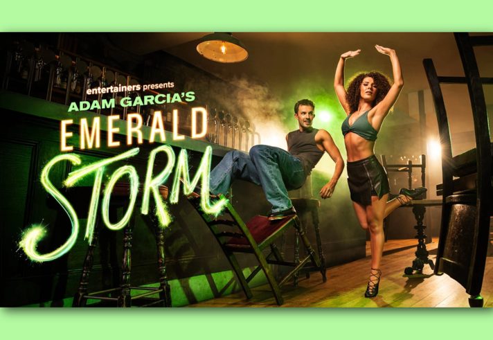 A promo image of two dancers in a bar/pub.