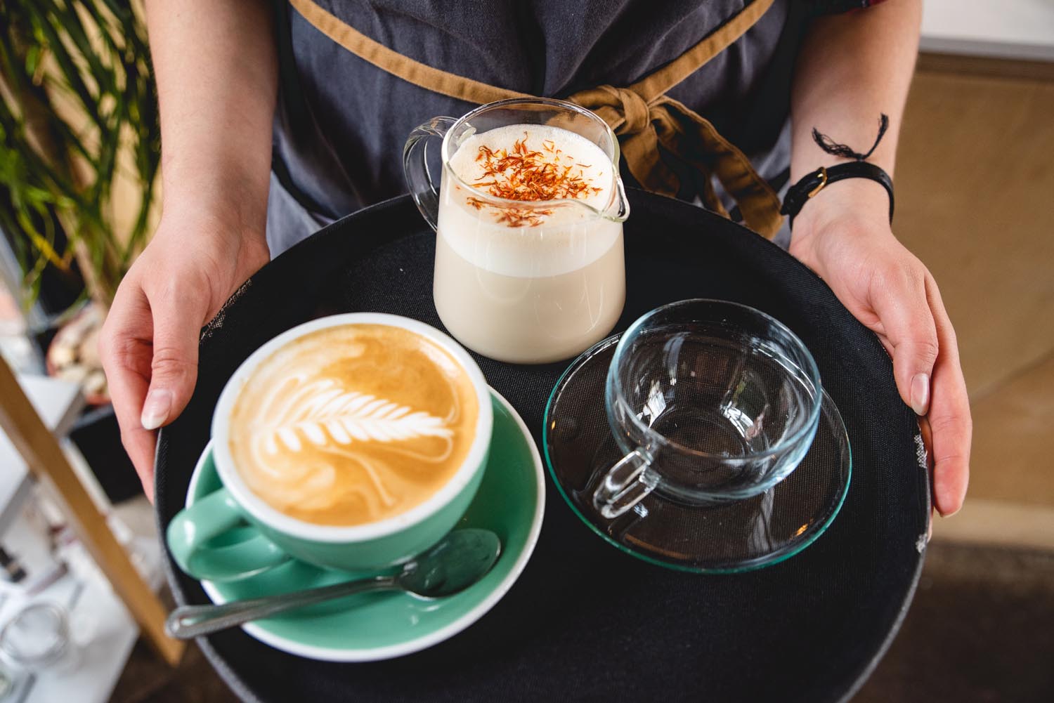 Drinks being served at the Birdhouse Tea Bar & Kitchen.