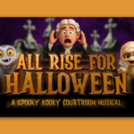 A CGI cartoon image of a courtroom judge, flanked by a mummy and a vampire.