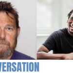 Promo poster for In Conversation with David Greg and John Rwothomack.