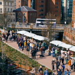 Pollen Market filled with people.