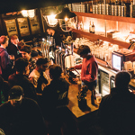 Looking down on the bar at Panke Social 