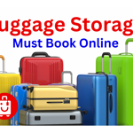 A pile suitcases.