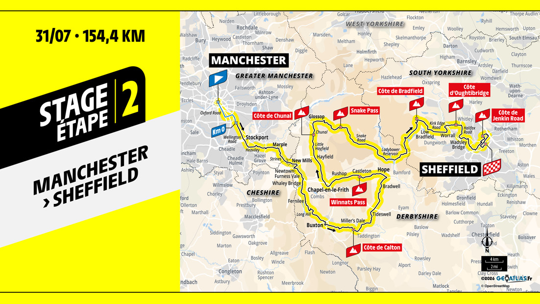 Map of Stage Two of the Tour De France Femmes 2027.