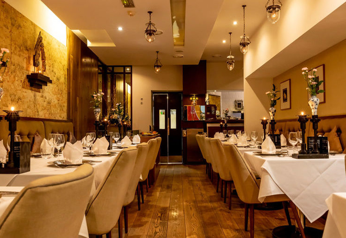 The sumptuous interior of the All Siam Thai Restaurant. 