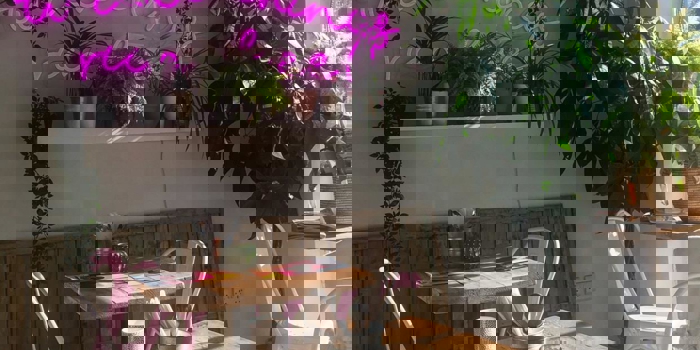 The interior of Pom Kitchen.