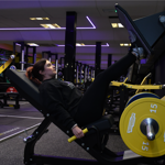 Weight training at the Goodwin Sports Centre.