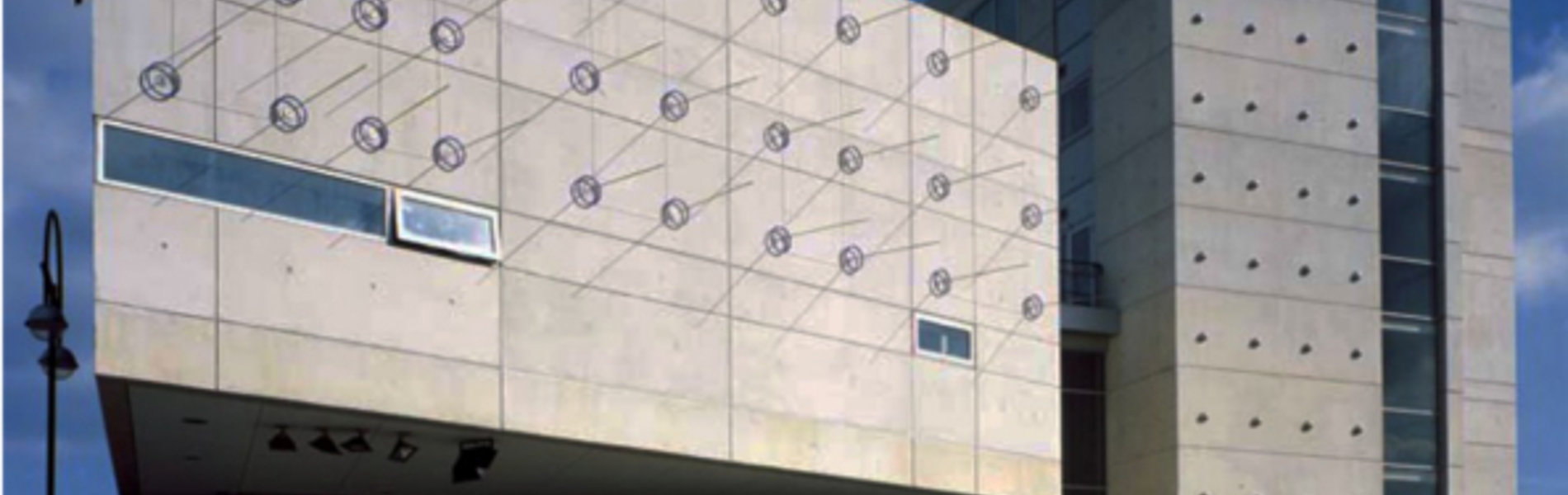 The brutalist exterior of Persistence Works.