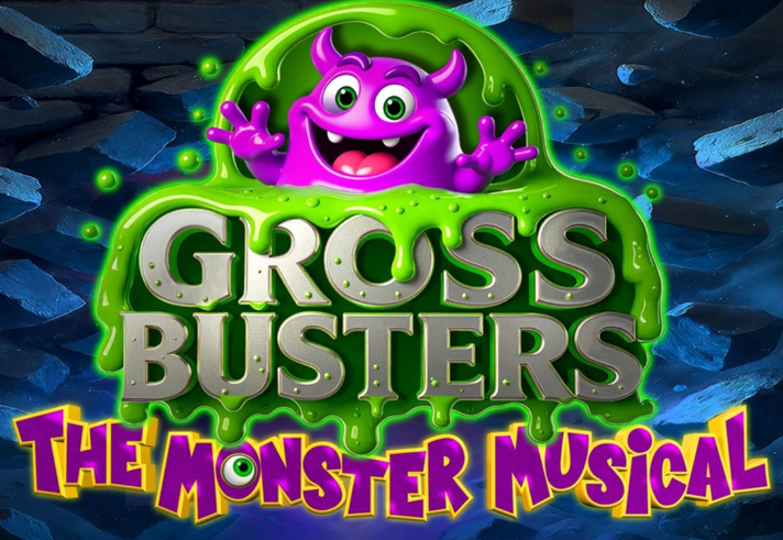 A cartoon illustration of a happy looking purple monster.