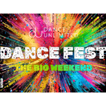 Promo image for the event with the words 'DANCE FEST THE BIG WEEKEND' overlaid on a colourful explosion.